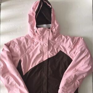 Womens Columbia Pink Brown Alameda Belle Parka 3 in 1 Winter Coat Jacket Medium